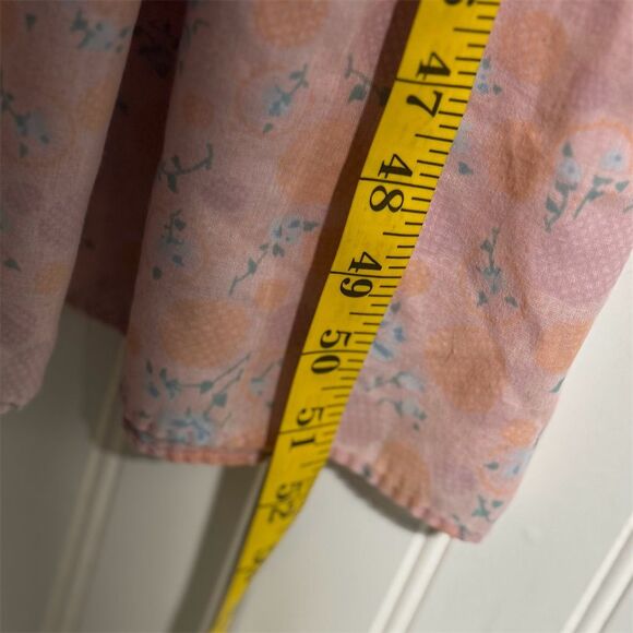 Vintage Floral Muumuu Nightgown Pink Lace Prairie House Dress Cottagecore M - Picture 6 of 6